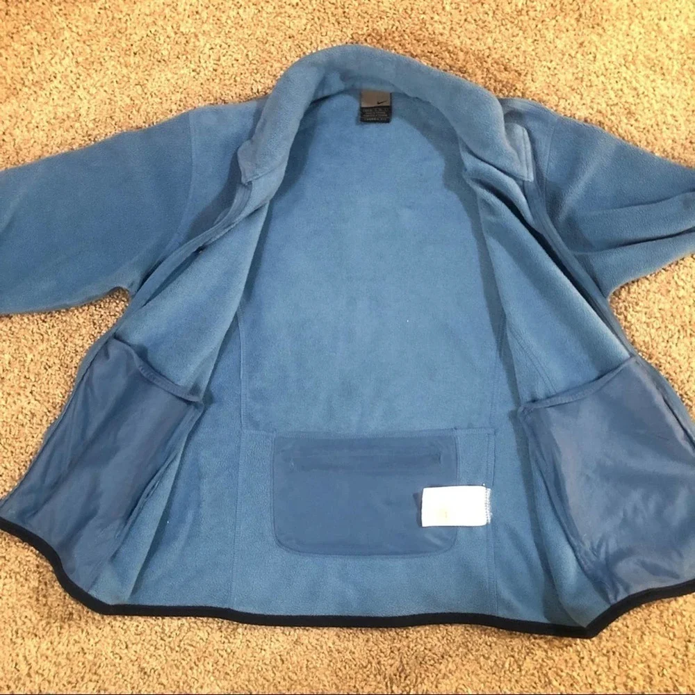 Nike Therma Fit Full Zip Mock Neck Fleece Blue Small